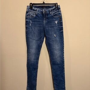 Silver Jeans Women's Distressed Blue Skinny Jeans